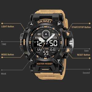 Montre Skmei 2226 pour homme, avec alarme LED, date, double affichage analogique-numérique, chronographe, compte à rebours, montre-bracelet pour homme, Reloj Para Hombre - Product Image 2
