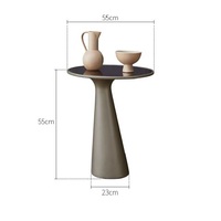 Meubles de salon de luxe pour la maison, table d'appoint ronde en fibre de verre avec plateau en verre trempé, table basse pour le salon