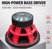 Subwoofer Mobil Kompetisi SPL 15 Inch atau 12 Inch 2500W 27Hz 8 Lapis Kawat Aluminium Datar Serat Karbon Ferit Daya Tahan Tinggi