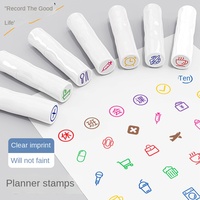 Planer-Zubehör im Instagram-Stil: Influencer-Favoriten Punkte-Tracking-Stempel, Kleine Rote Blumen Belohnungs-Siegel, Cartoon-Stempel