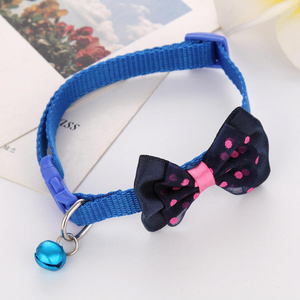 Handmade Colorful Adjustable Cat Collar With <b>Bell</b> Breakaway Design <b>Small</b> Dog Necklace Bow Tie for Pet Training - Product Image 4