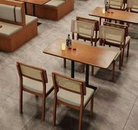 Canapé-banc personnalisé pour café, restaurant rapide, mobilier commercial en bois pour café, banquette de restaurant, ensemble table et chaises