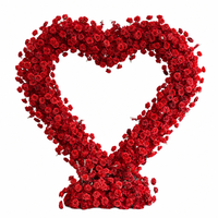Arche de fleurs en forme de cœur rose pour mariage, demande en mariage, fête d'anniversaire, scène, décoration artificielle en forme de cœur pour les organisateurs d'événements