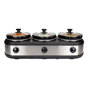 <span class=keywords><strong>Mijoteuse</strong></span> <span class=keywords><strong>triple</strong></span> de 4.5 litres avec couvercle en verre détachable 3 pots intérieurs pour buffet et réunions de famille pour la préparation des repas - Product Image 4