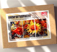Pintura por Números de 3 Paneles para Adultos, Kit de Pintura al Óleo Digital DIY de 3 Piezas con Paisaje de Girasoles Brillantes, para Regalo