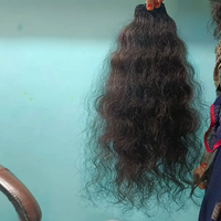 Rambut Manusia India Asli Grosir, Bundel Rambut Warna Alami Lurus/Berombak/Keriting, Kutikula Tertata Rapi, Ekstensi Clip-in REMY