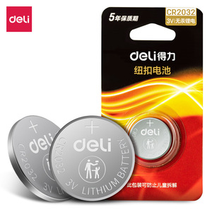 Deli Cr2032 Button Lithium Battery 3V For Remote Control Car Key Watch Scale - Product Image 1