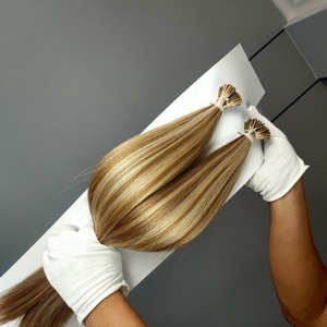 โรงงานดราก้อนบิวตี้ ผมแท้ 100% เรมี่ รัสเซีย 10-30 นิ้ว เวอร์จิ้น ไอทิป ปลายหนา ดับเบิ้ลดรอน สำหรับร้านเสริมสวย ทุกสี - Product Image 3