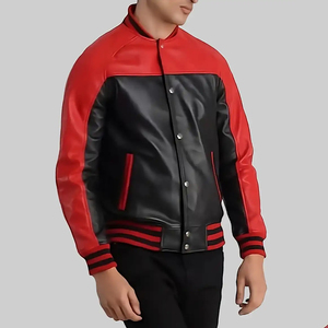 Chaquetas Varsity para Hombre de Alta Calidad, con Cuello Alto de Piel de Oveja Real, 100% Cuero, Precios al por Mayor Personalizados - Product Image 5