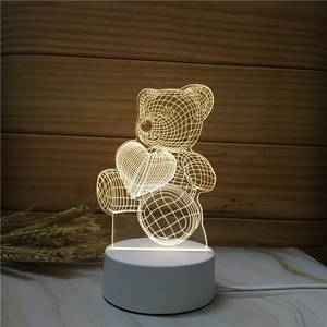 Veilleuse LED Illusion 3D, Alimentée par USB, RVB Contrôlée par Interrupteur, Lumière Chaude Bébé, Cadeau de Noël pour <span class=keywords><strong>Chambre</strong></span> à Coucher, Design DIY - Product Image 3