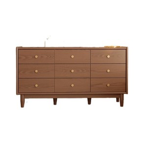 Bona Gold Square Solid Wood Dresser 5 <b>Drawer</b> Storage Cabinet Living Room Bedroom Furniture Freestanding Design - Product Image 5