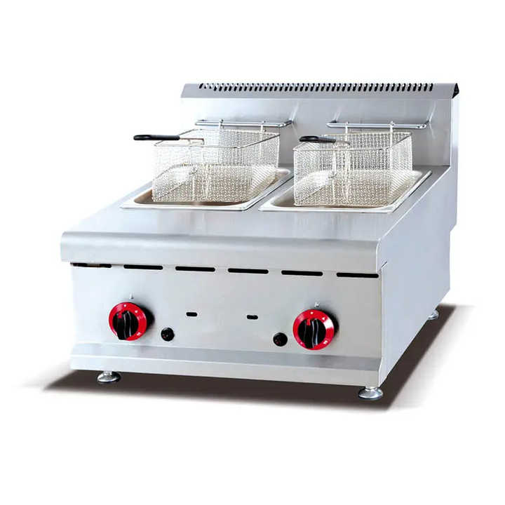 RTK Industry Deep Fryer Gas Double Tank with Basket Potato Chip Fryer ...