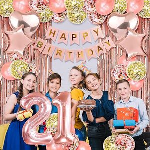 21 ° compleanno decorazioni per il suo buon 21 ° compleanno decorazione per la donna oro rosa ventuno decorazione festa di compleanno