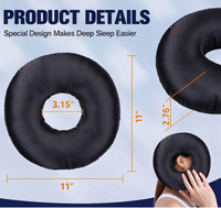 Oreiller en forme de donut avec trou central, en tissu satiné, pour les dormeurs latéraux, emballé sous vide