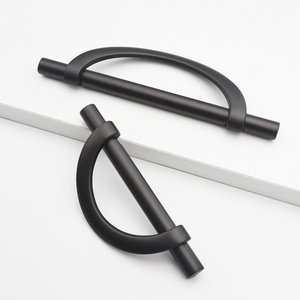 Zinc Alloy Semi-circular Drawer Pulls Unique Design for Furniture Handles Bedroom Closet <strong>Door</strong> Handles - Product Image 4