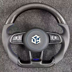 Volant <span class=keywords><strong>sport</strong></span> en fibre de carbone adapté aux modèles anciens et nouveaux de Volkswagen <span class=keywords><strong>Golf</strong></span> 4 5 6 7 8 GTI R MK5 MK6 MK7 MK8 - Product Image 1