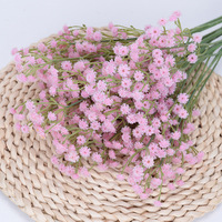 Fleurs artificielles Gypsophila blanches à 3 tiges en PU souple, faites à la main, toucher réel, pour mariage et Saint-Valentin, à prix abordable