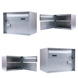 Boîte aux <span class=keywords><strong>lettres</strong></span> murale extérieure en acier inoxydable avec grande capacité pour colis, serrure sécurisée et <span class=keywords><strong>plaque</strong></span> nominative pour maison et appartement - Product Image 3