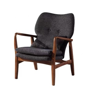 <span class=keywords><strong>Poltrona</strong></span> da bar in stile americano Hotel in legno singolo per il tempo libero Chaise longue divani soggiorno con rivestimento in tessuto - Product Image 2