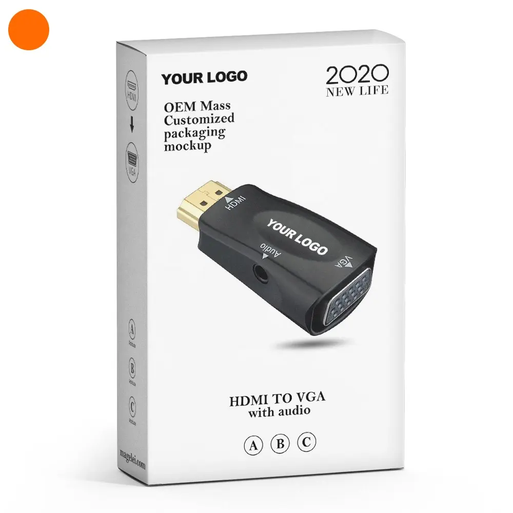 24k Gold Plated Full HD 1080P HDMI VGA Adapter Hdtv HDMI Male to Vga Female Converter with Audio