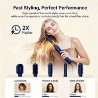 Estilizador de Cabello 6 en 1, 1200W, Iónico de Alta Velocidad, Multifuncional con Rizadores, Secador de Pelo, Cepillo para un Cabello sin Frizz