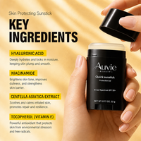 Stick solaire SPF50 PA++++ à large spectre avec acide hyaluronique, niacinamide, centella et vitamine E, soin solaire quotidien, marque privée