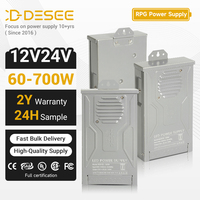 Transformateur d'alimentation LED étanche DESEE AC220-240V vers DC12V 60-700W pour éclairage extérieur résistant à la pluie