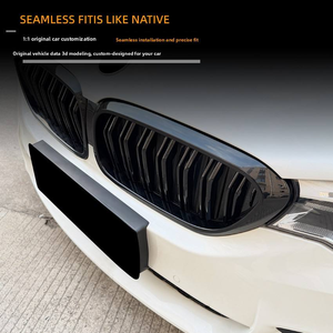 Parrilla Delantera Negra Estilo Riñón de Doble Listón de Plástico ABS para BMW Serie 5 G30 G38 2017-2020 Pre-LCI, Parrilla de Modificación para Automóvil - Product Image 2