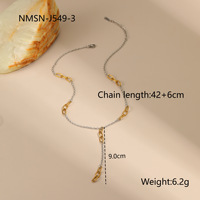 Collier de luxe en acier inoxydable plaqué or 18 carats pour femme, avec chaîne à billes rondes
