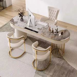 Integrated desk and rock slab consultation table, small apartment beauty salon <b>reception</b> desk, office desk, consultation table - Product Image 3
