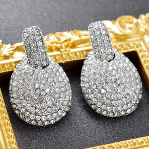 Pendientes de Aro Trenzados de Cobre con Circonita de Moda, Chapados en Oro de 18K - Product Image 2