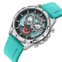 Montre à quartz chronographe en alliage Megir 2248G pour homme, bracelet en silicone, logo personnalisé, fabrication OEM.