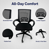 Chaise de bureau ergonomique, dossier haut, soutien lombaire, inclinable et réglable, pour le bureau à domicile, le travail sur ordinateur
