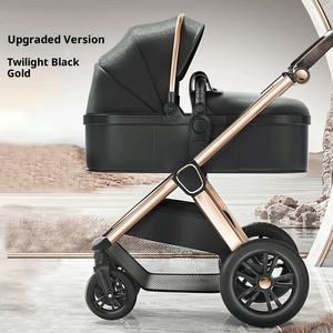 <span class=keywords><strong>Poussette</strong></span> bébé légère et pliable à quatre roues <span class=keywords><strong>en</strong></span> PU, fonction assise/allongée, cadre <span class=keywords><strong>en</strong></span> acier inoxydable, conception amortissante pour 0-3 ans - Product Image 4