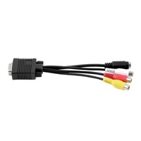 Câble adaptateur SVGA VGA vers S-Video 3 RCA Composite AV TV Converter