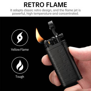 Accendino per Pipa e Sigarette con Design Floreale in Metallo, Fiamma Laterale Morbida a Gas - Product Image 2