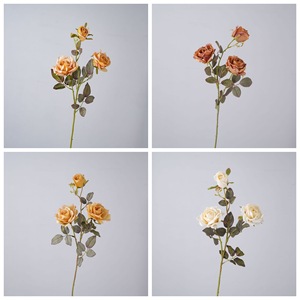 ช่อดอกกุหลาบประดิษฐ์ CallaFloral สไตล์วินเทจ สมจริง เหมาะสำหรับตกแต่งงานแต่งงาน สีเหลือง ส้ม เบจ ผ้าทอแบบแพน - Product Image 3