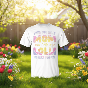 T-shirt pour femmes avec imprimé coloré, pour maman et grand-mère Lolli, pour la fête des mères - Product Image 3