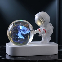 Boule de cristal en verre gravée en 3D, lampe de nuit moderne à LED avec prise USB, changeante de couleur, lampe de bureau, décoration de la maison, cadeau