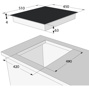 <span class=keywords><strong>Plaque</strong></span> à Induction Noire en Céramique-Verre 45 <span class=keywords><strong>cm</strong></span> avec 3 Brûleurs Cuisinière à Induction Électrique - Product Image 3