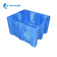 Boîte de transport en plastique rigide à parois solides, facilement empilable, recyclable, pour le transport de viande, la transformation alimentaire, les aliments pour animaux de compagnie, conteneur en vrac