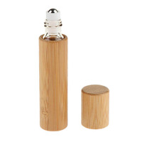 Botol Roller Kaca Minyak Atsiri Parfum Bambu Berkualitas Tinggi 5ml 8ml 10ml 15ml dengan Baja Tahan Karat
