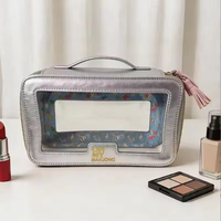 Sac de rangement pour tuiles de mahjong de luxe, moderne, durable, écologique, imperméable, pliable, transparent en PVC, avec poignée à franges, multicolore