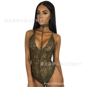 <span class=keywords><strong>Ropa</strong></span> interior sexy Lencería de encaje <span class=keywords><strong>Ropa</strong></span> transparente para niña pequeña Medias de una pieza para mujer - Product Image 5