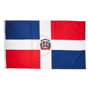 Banyak Digunakan Bendera Kustom Dropship Bendera Bahan Poliester, Spanduk Perusahaan Bendera Republik Dominikan