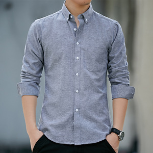 Nuovo stile in CVC con colletto abbottonato <span class=keywords><strong>camicia</strong></span> a maniche lunghe Casual Oxford <span class=keywords><strong>camicia</strong></span> da uomo - Product Image 2