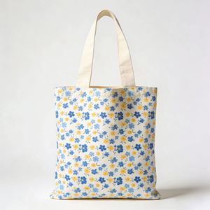 Sac fourre-tout en coton réutilisable et élégant pour la publicité DIY, sacs en toile économiques pour les courses - Product Image 1