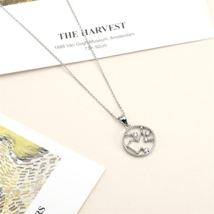 Collier pendentif en argent sterling S925, design rond du signe du zodiaque Sagittaire, à porter au quotidien - Product Image 2