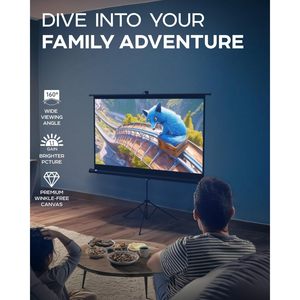 Écran de projection HD Premium 16:9 de 60 pouces avec support Projection intérieure et extérieure à pliage rapide pour la présentation de films et de bureaux - Product Image 6