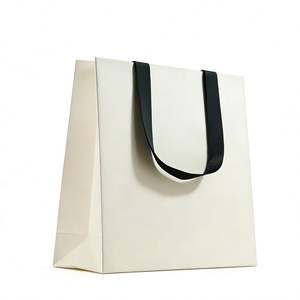 Personalizable con patrones, nombres de productos, etc. Bolsa de Cartón Blanca con Asas para Compras de Calzado y Ropa - Product Image 1